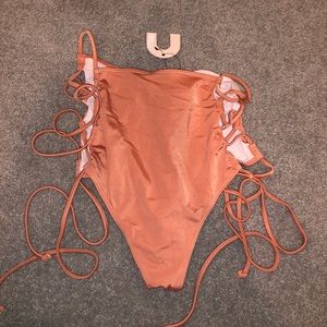 NASTY GAL side tie high waisted bikini bottoms